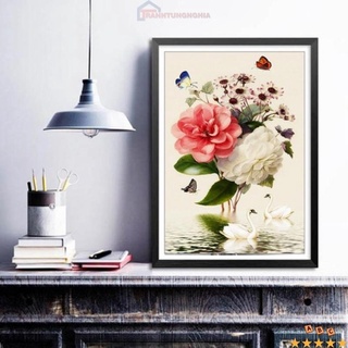 Tranh đính đá LV067 (50cm x 70cm), tranh thêu chữ thập an nhiên hạnh phúc LV3074 (43cm x 59cm)