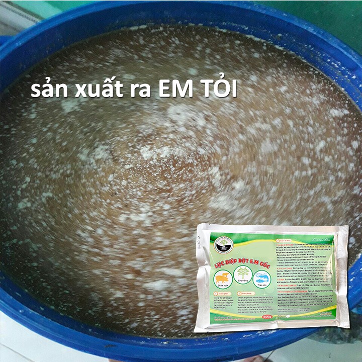 Chế phẩm vi sinh EM gốc dạng bột - Ủ phân cá, xử lý rác thải hữu cơ không mùi hôi - Làm phân bón - Gói 500g
