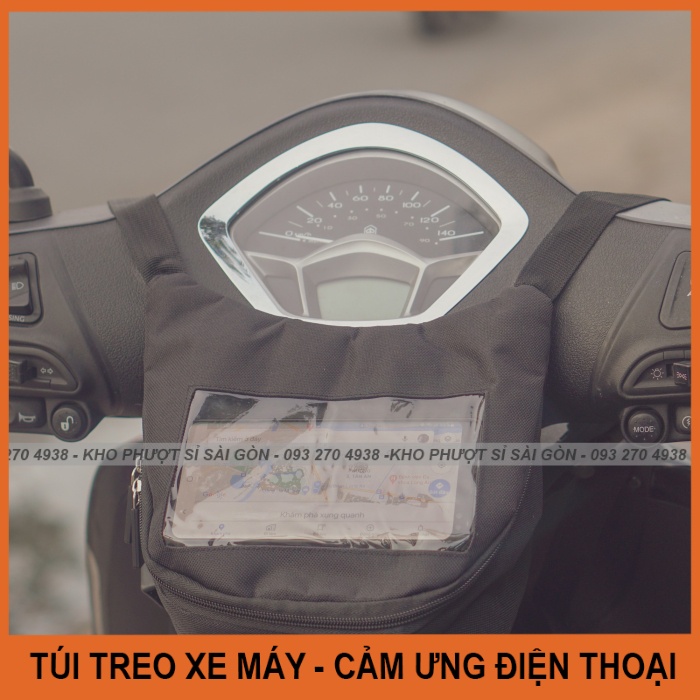 Kho Sỉ SG - Túi Grab ngang form Tam's đựng điện thoại cảm ứng được dùng chạy GoViet - Grab - Túi treo đầu xe máy