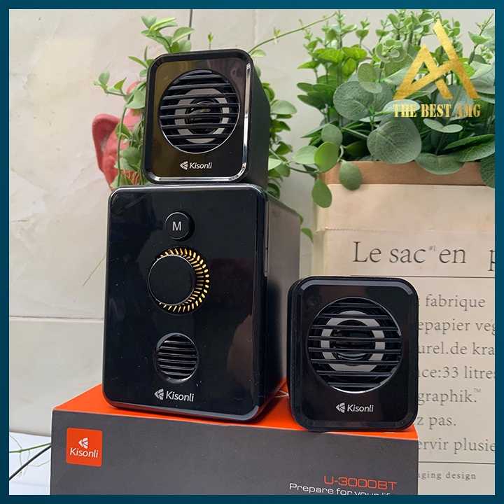 Loa Máy Tính Bluetooth Mini Để Bàn Led Rgb 2.1 Kisonli U-3000BT - Loa Vi Tính Có Dây Laptop Thiết Kế Đẹp Nhỏ Gọn