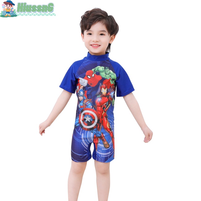 Bộ Đồ Bơi Một Mảnh Tay Ngắn Chống Nắng Họa Tiết Hoạt Hình Cho Bé 3-11 Tuổi