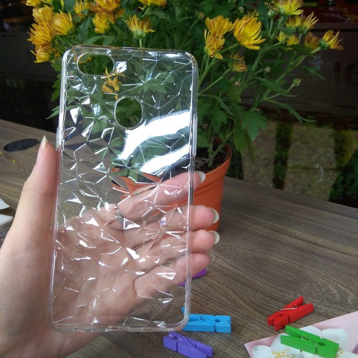 Ốp lưng vân 3D kim cương Oppo  A83 F3 F7 F1s A59 Reno 6.4 trong suốt dẻo cao cấp