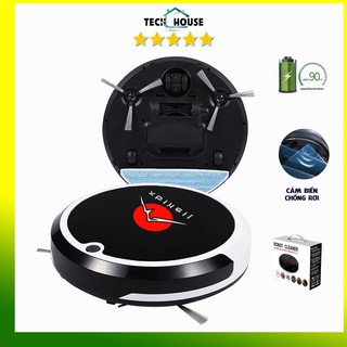 [Mã ELHAMS6 giảm 6% đơn 300K] Robot hút bụi lau nhà Nhật Jishida 501 Cảm biến chống rơi Chổi giữa Pin trâu