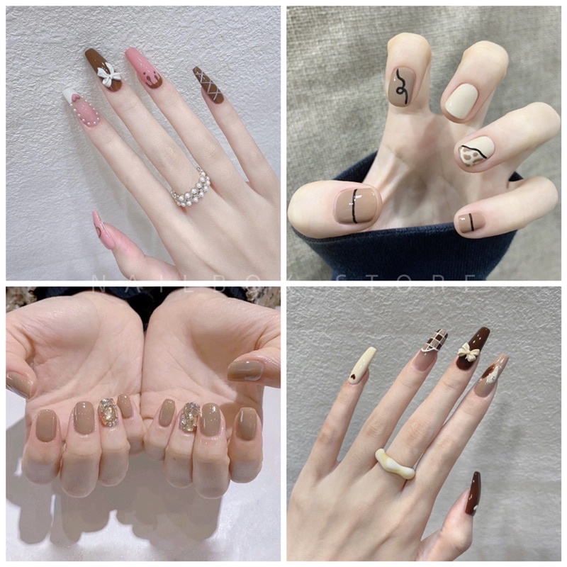 ( D521 - D531 ) Set 24 móng giả đính đá cao cấp ( Tặng kèm keo và dũa )