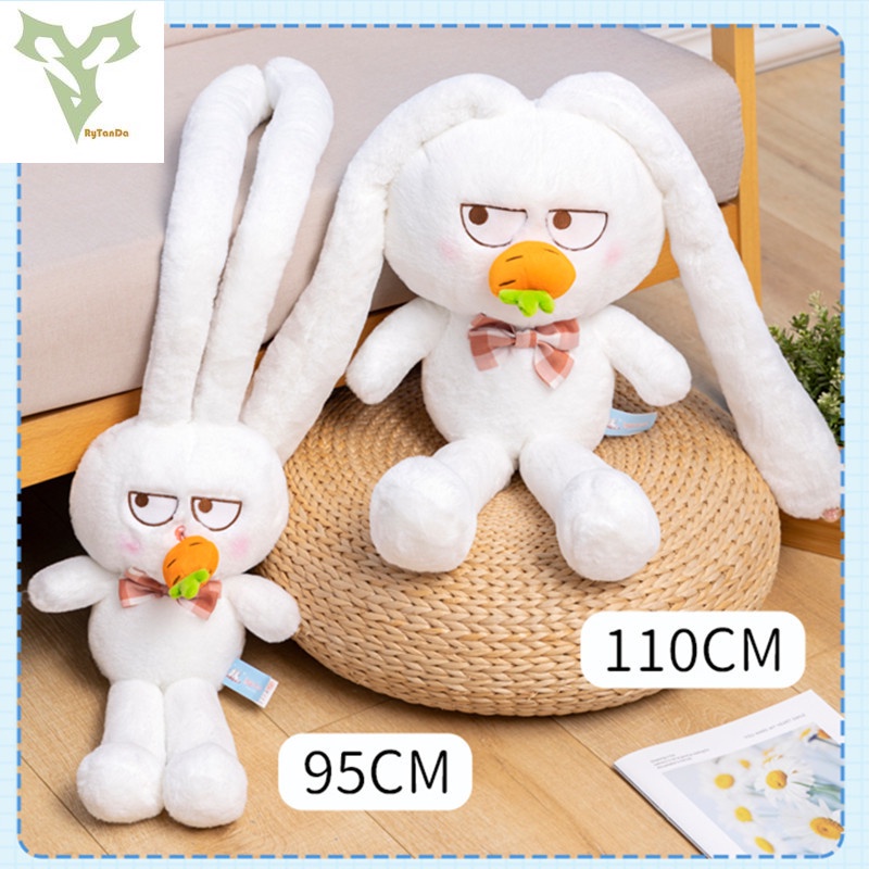 Mới Tai dài Thỏ Búp bê Sang trọng Cà rốt Mũi kéo dài Đồ chơi Thỏ Biểu cảm Hài hước Búp bê Thỏ Đồ chơi trẻ em Quà tặng sinh nhật 95cm / 110cm