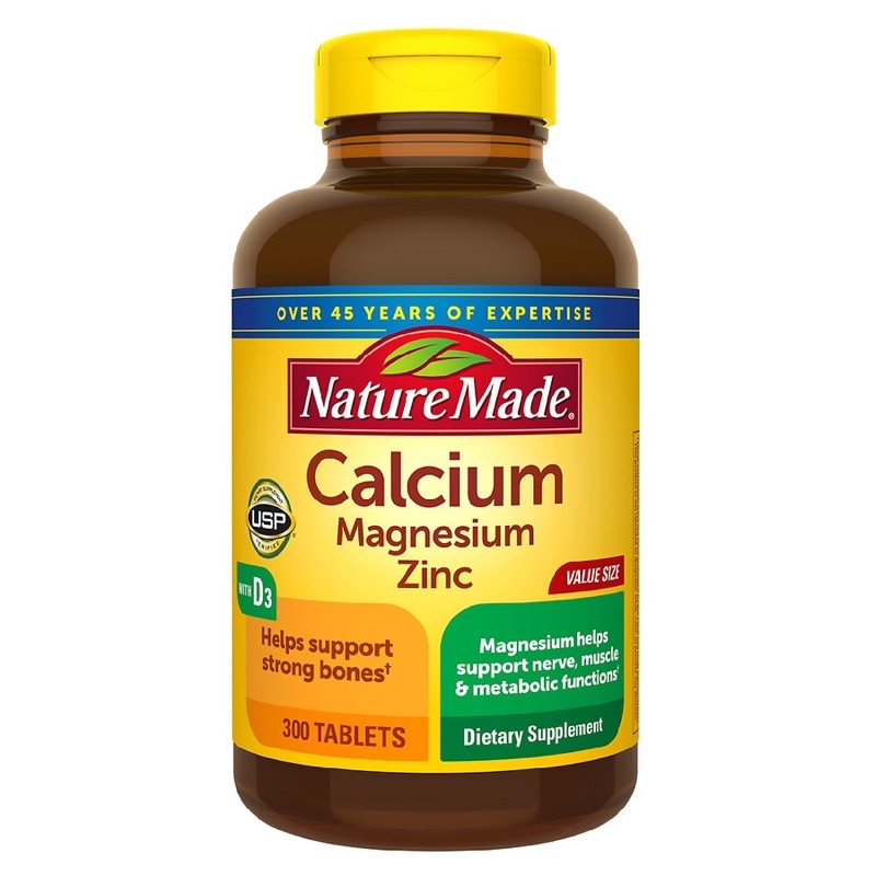 Viên uống Nature Made Calcium Magnesium Zinc With Vitamin D3 300 viên