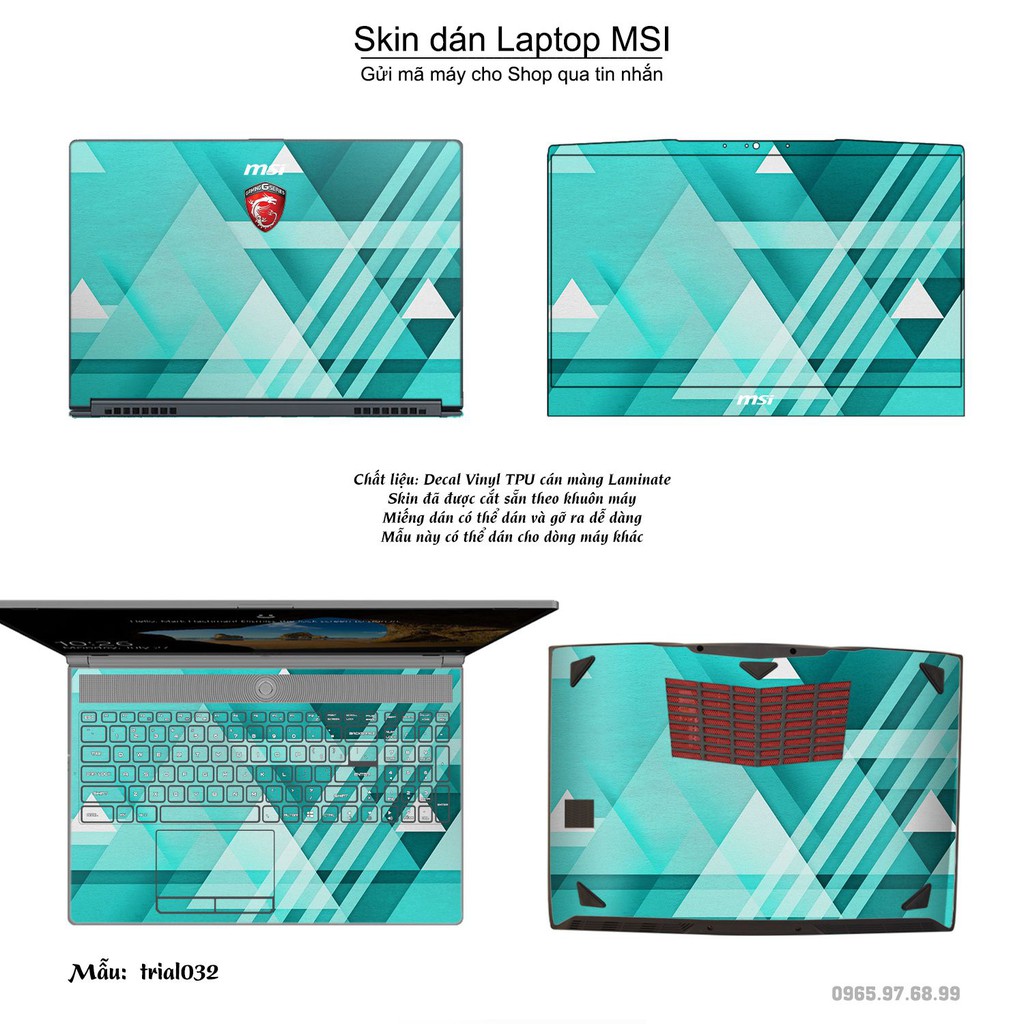 Skin dán Laptop MSI in hình Đa giác _nhiều mẫu 6 (inbox mã máy cho Shop)