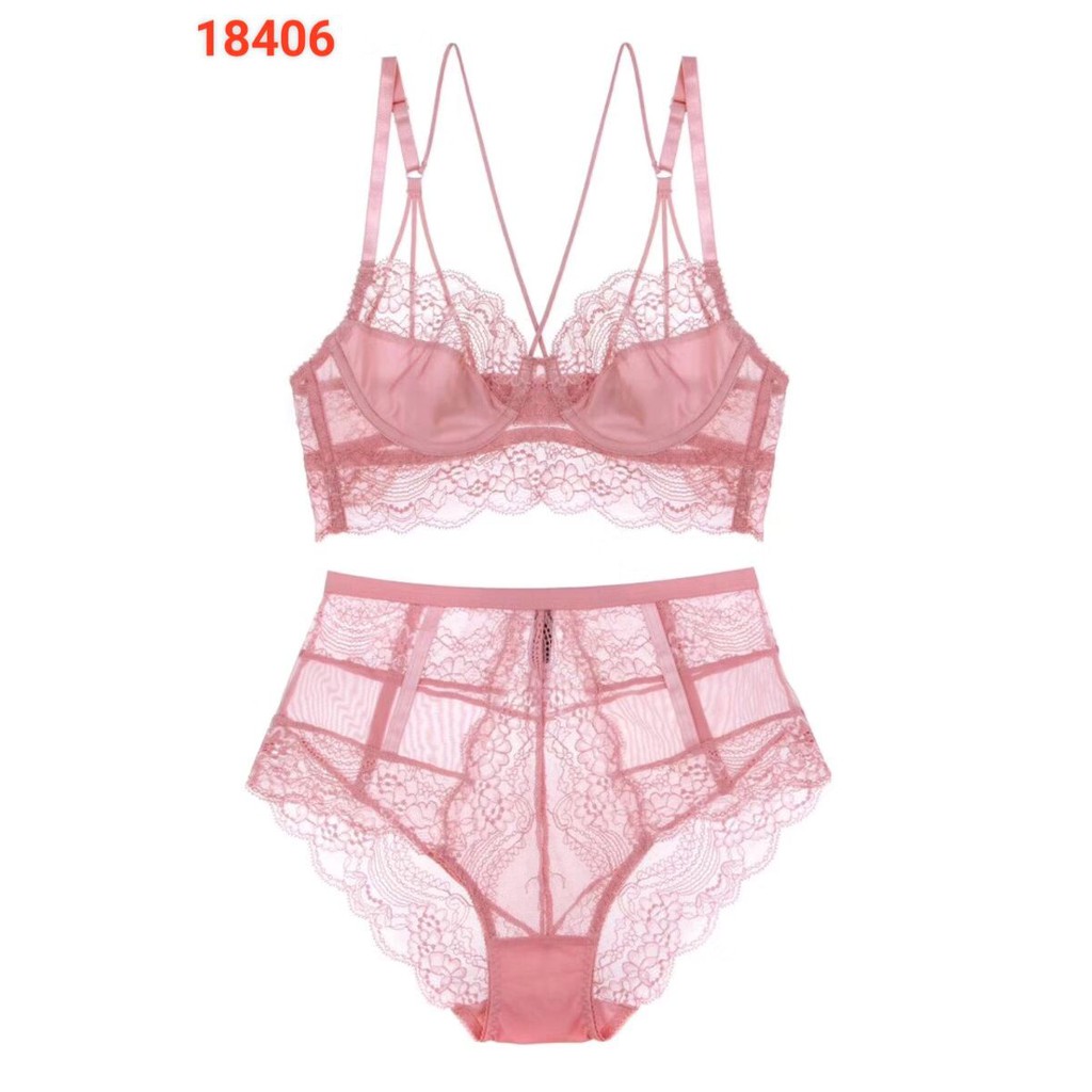 BỘ ĐỒ LÓT CHARM DÂY CHÉO KHÔNG MOUSE SEXY 18406