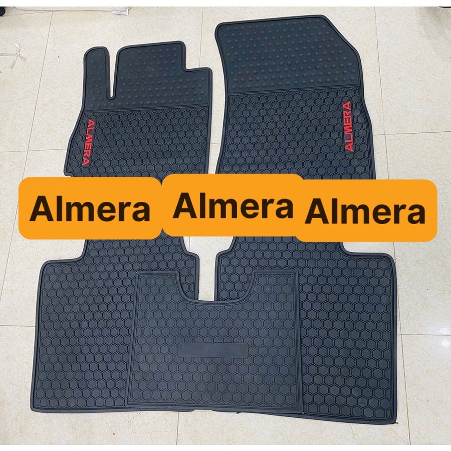 Thảm Lót Sàn Cao Su Xe Nissan Almera 2020 2021 2022 Màu đen Hàng Cao Su Đúc Ko Mùi Chuẩn Form xe dễ dàng vệ sinh lau rửa