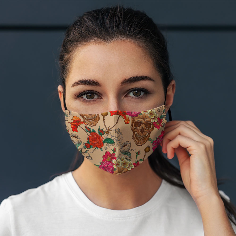 khẩu trang nam nữ đẹp SKULLS_1339 CARTWELL vải poly cotton 100%, ngăn bụi, kháng khuẩn, 2021 bảo vệ toàn diện