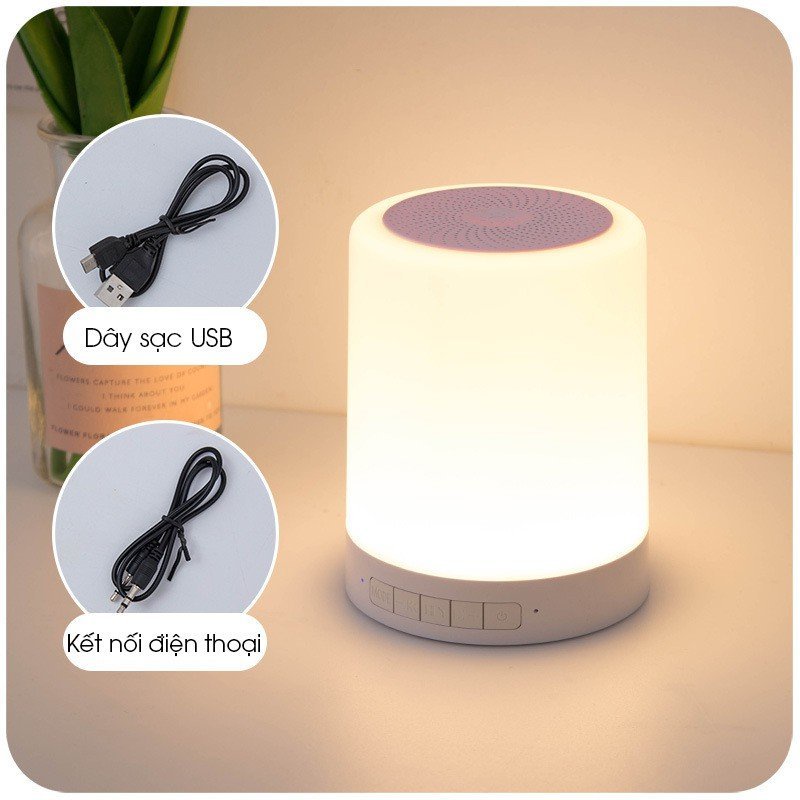 Loa Bluetooth Đèn Ngủ, Loa Bluetooth Đồng Hồ Kết Hợp Đèn Led Cảm Ứng Đổi Màu Theo Nhạc