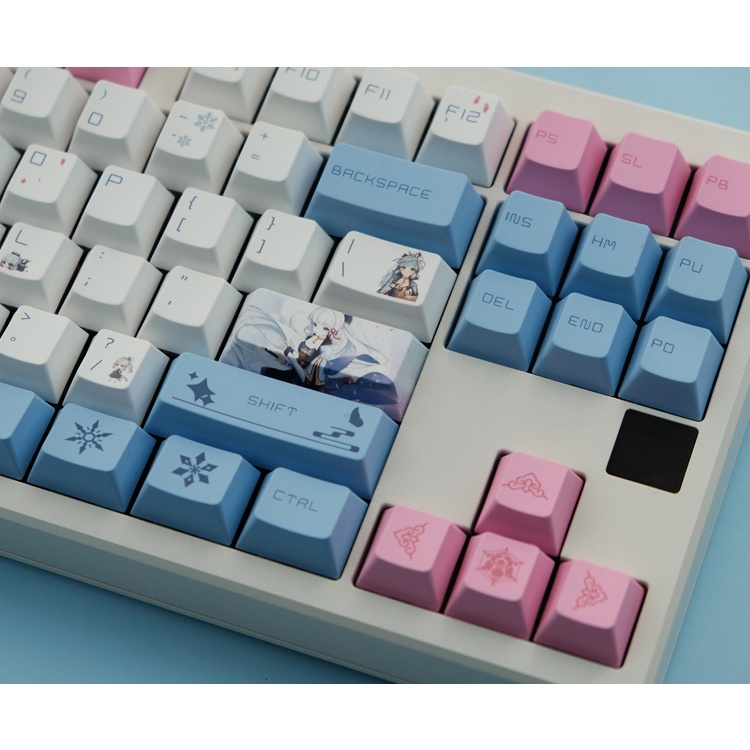Bộ keycap 137 phím Cherry Profile PBT Dye-sub chủ đề Genshin Impact Kamisato Ayaka cho bàn phím cơ 64/87/104/980