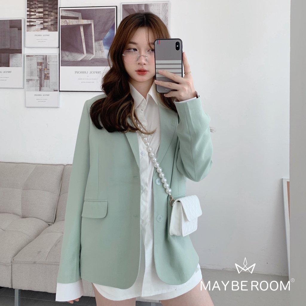Áo xanh mint có lót Minmin blazer Mayberoom