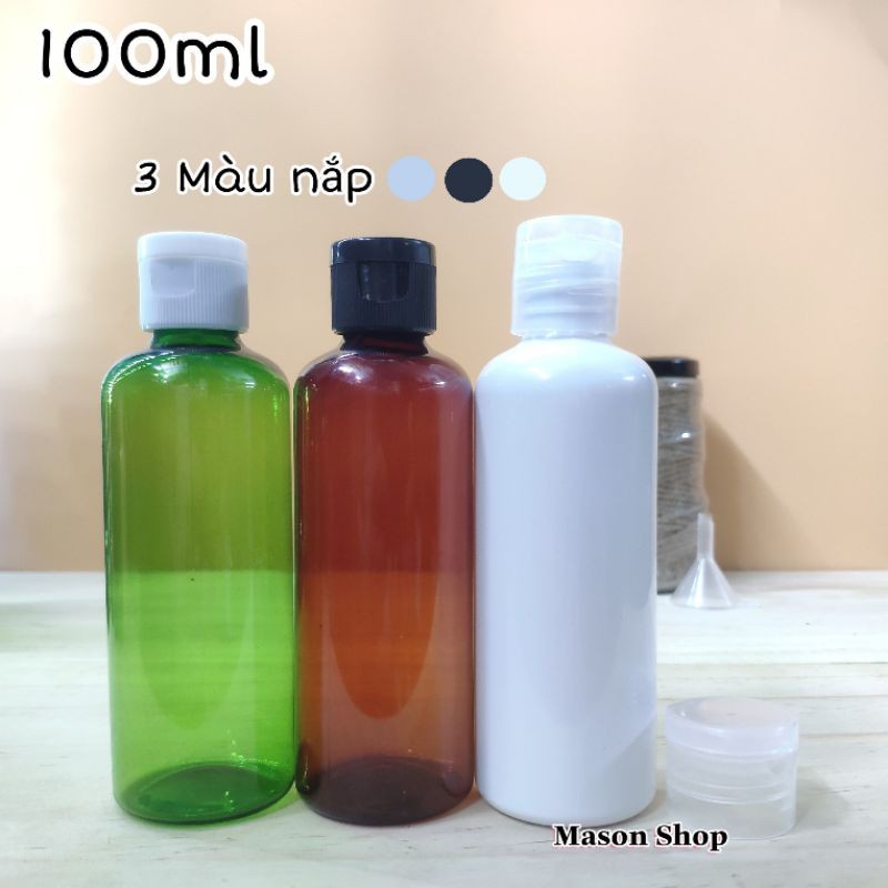 LỌ CHIẾT MỸ PHẨM NẮP BẬT/NHÔM/VẶN 50ml/100ml VỎ BÌNH CHAI NHỰA PET Trắng/Nâu/Xanh