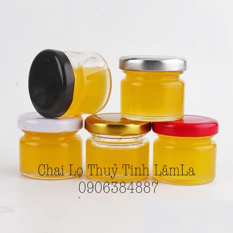 Hũ Thuỷ Tinh Tròn Nắp Thiếc 30ml | Đựng Mật Ong , Mứt Trái Cây