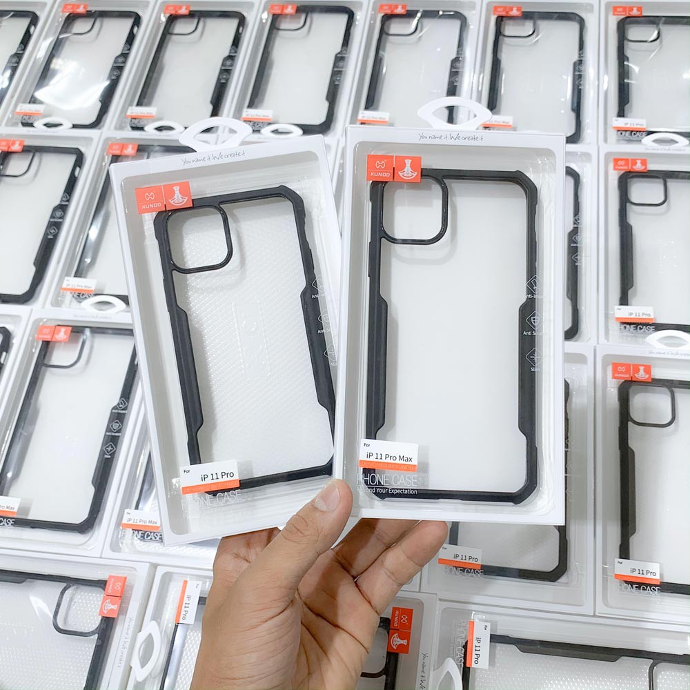 Ốp lưng iP 11/ 11 Pro / 11 Pro Max 12 PRO MAX chính hãng xunddo mặt lưng trong suốt kết hợp TPU chống shock - nhiều màu