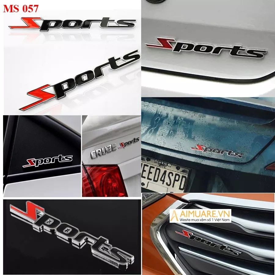 Decal chữ sport kim loại Trang Trí Ô Tô Xe Máy Phong Cách