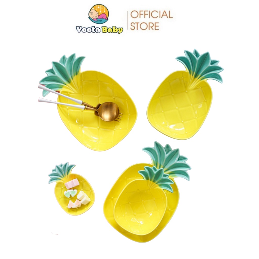 Bát Ăn Dặm Cho Bé Kiểu Nhật Hình Quả Dứa Gốm Sứ Yoota Baby