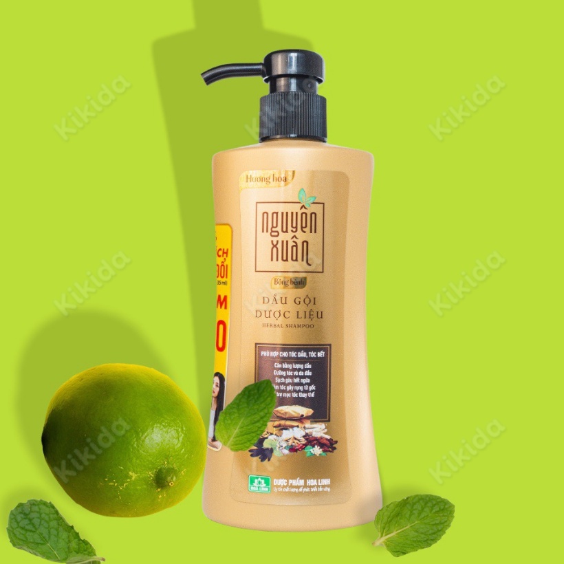 Dầu gội dược liệu Nguyên Xuân Bồng bềnh 350ml - Ngát hương hoa, da đầu dầu bết, Giảm tóc gãy rụng từ gốc