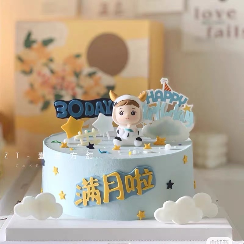 Em Bé Trâu Trang Trí Bánh