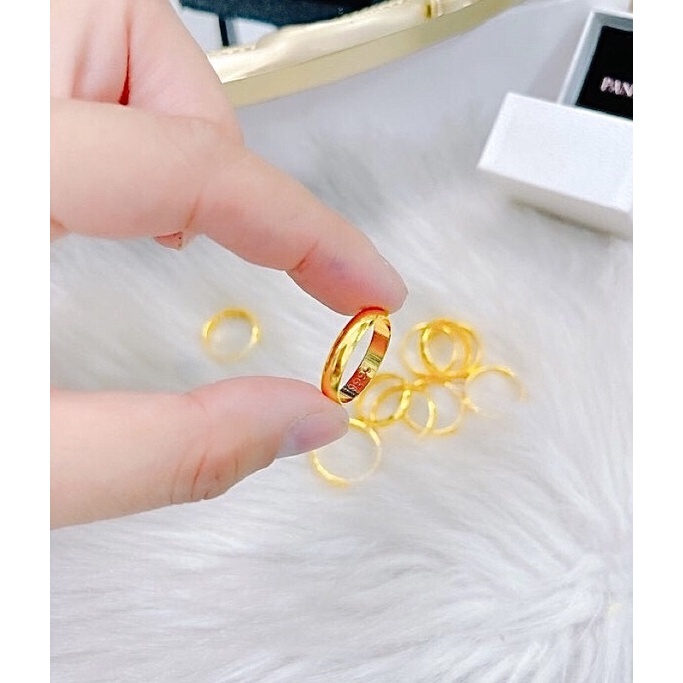 Nhẫn trơn 2 chỉ mạ vàng 24 - có khắc mọc 9999