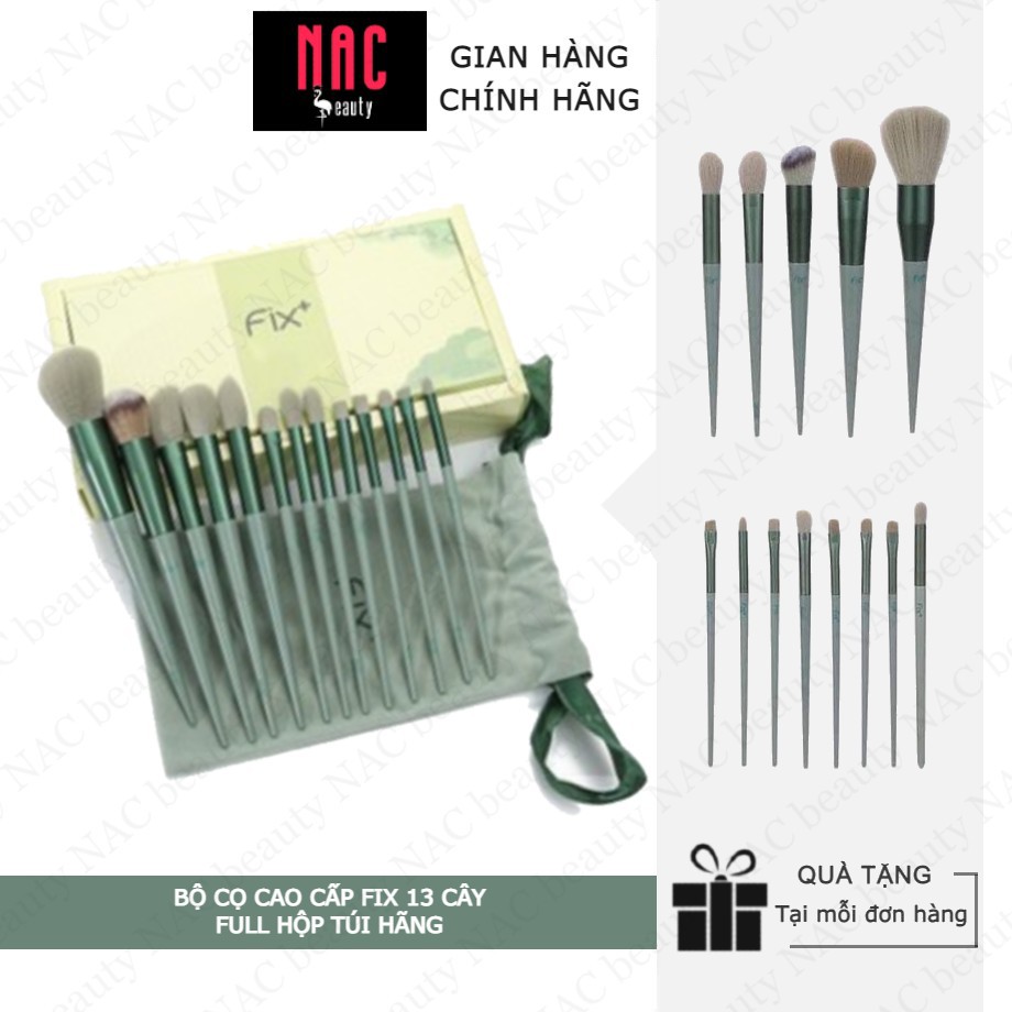 Bộ cọ Cao cấp FIX 13 cây Full hộp túi hãng - NAC BEAUTY