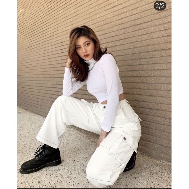 🌾🌾🌺🌵🤣  Áo thun gân tay dài 🌺💕💐💕 cổ lọ🌴🌸🎄🍀🌳 | BigBuy360 - bigbuy360.vn