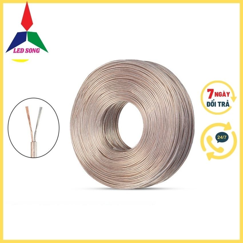 Dây Điện Đôi Trong Suốt Dùng Để Nối Led Neon Dài 10m