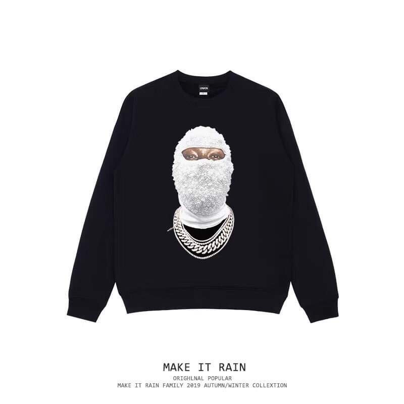 Áo Sweater Unisex Mặt Nạ [FREESHIP] chất nỉ dày dặn, áo thu đông nam nữ đẹp, 2 màu trắng đen