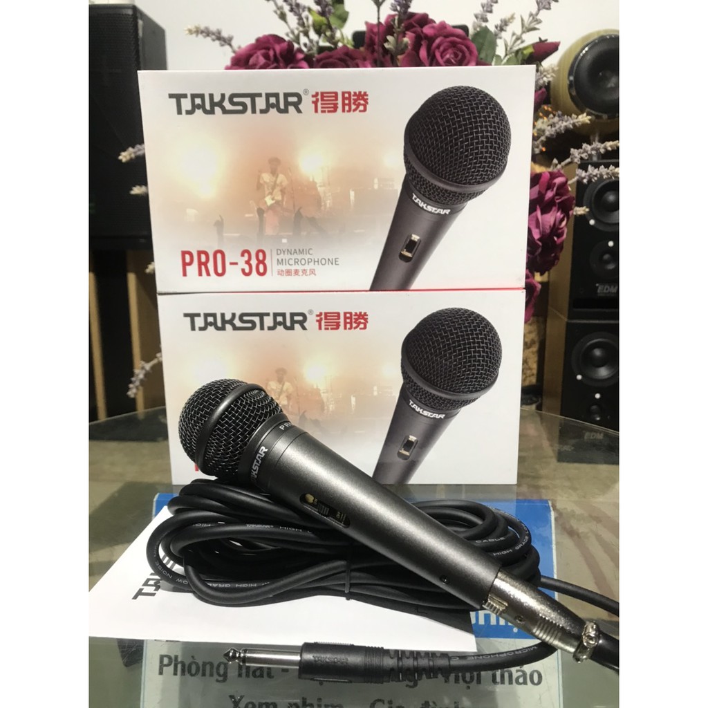 Micro karaoke có dây giá rẻ Takstar Pro-38, Míc có dây karaoke Takstar Pro38 [ Chính Hãng ]