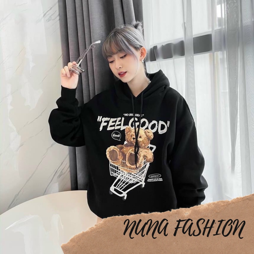 Áo hoodie nam nữ phong cách Hàn Quốc oversize, Áo sweater nỉ siêu đẹp form rộng Unisex dài tay NUNA FASHION HD08