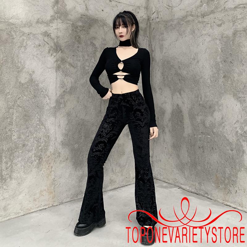 Quần Dài Ống Loe Họa Tiết Vintage Cho Nữ | BigBuy360 - bigbuy360.vn