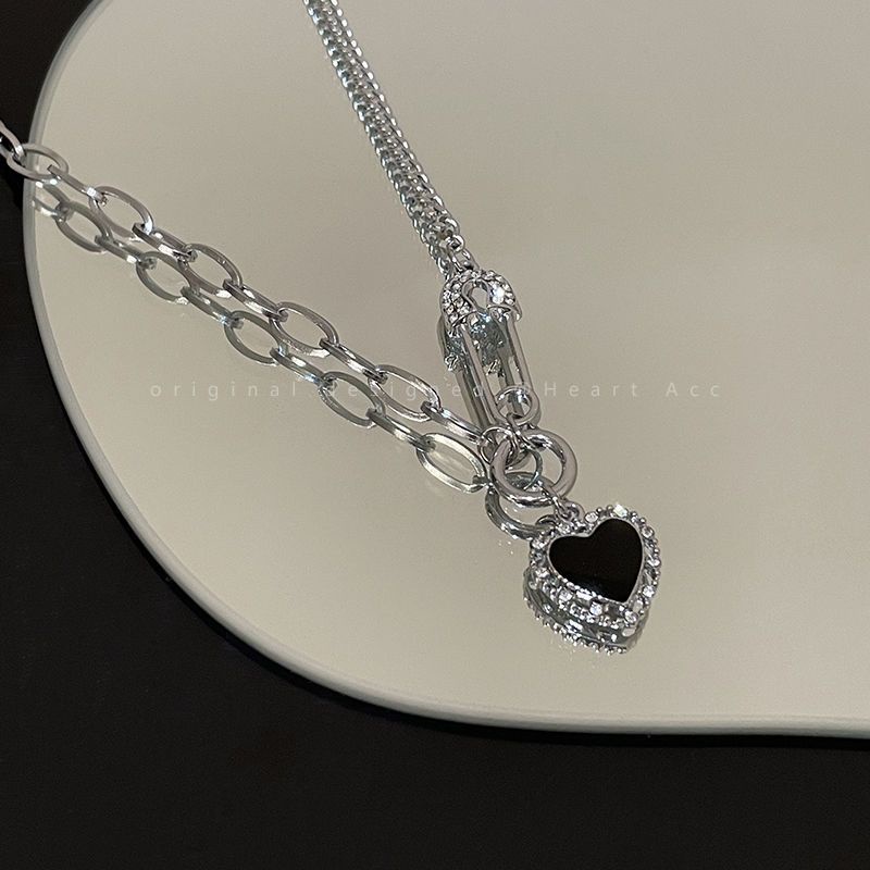 Dây Chuyền Thép Titan Cao Cấp Màu Đen Phong Cách Hip Hop Thời Trang Mùa Hè Cho Nữ