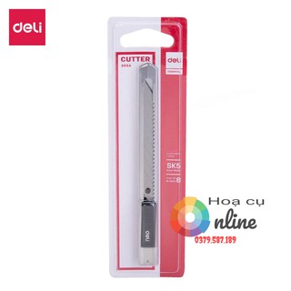 Dao rọc giấy inox DELI 2034 SK5 30 ĐỘ - Dao rọc giấy DELI 2034 loại nhỏ
