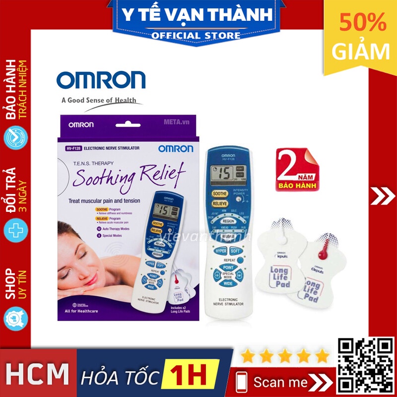 [Mã 254FMCGSALE giảm 8% đơn 500K] ✅ [Chính Hãng DKSH] Máy Massage Xung Điện: Omron HV-F128 Mát xa, Massa -VT0518