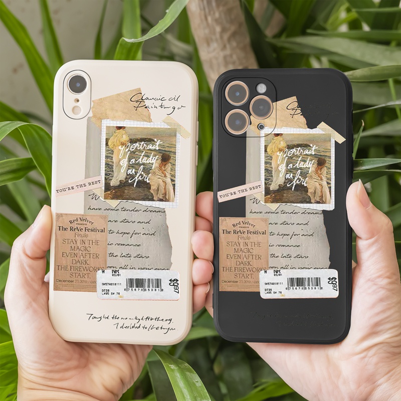 Ốp lưng iphone Ốp điện thoại silicon mềm in hình hình vintage thích hợp cho iPhone Xs Max 7 8plus 11 Pro Max XR 12 13mini