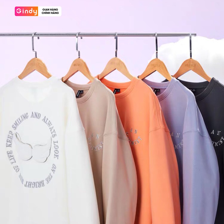 Áo nỉ dài tay sweater form rộng nữ GINDY cánh thiên thần hoodie chất nỉ Ulzzang Hàn Quốc thời trang thu đông A10115