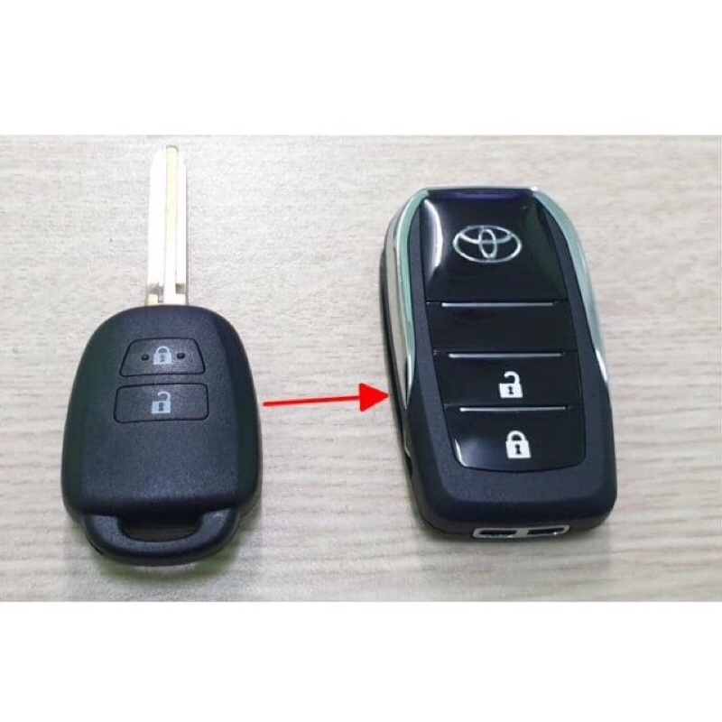 Vỏ chìa khoá độ gập TOYOTA ( 2 nút ) đời 2015 - 2019 xe Camry , Vios , Innova , Corolla Altis , Yaris
