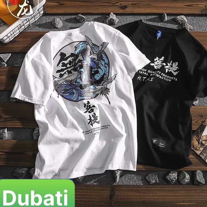 ÁO THUN NAM NỮ CON HẠC PHOM FORM RỘNG TAY LỠ HOT TREND MẠNH MẼ SÀNH ĐIỆU  - DUBATI FASHION