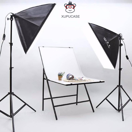 Đèn chụp ảnh, quay phim, Livestream kèm chân tripod cao 2m1 softbox 50x70cm