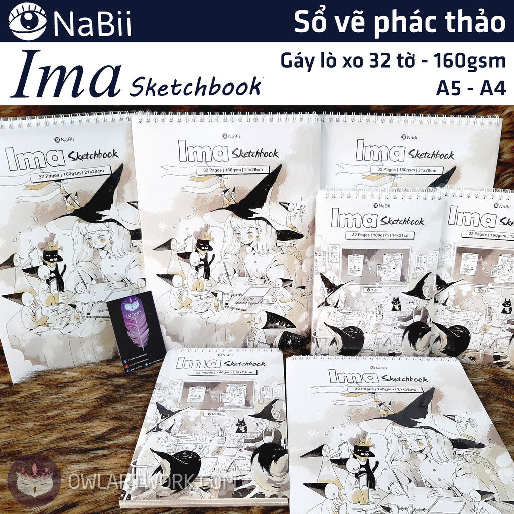 Sổ vẽ phác thảo NaBii Ima Sketchbook 160gsm 32 tờ