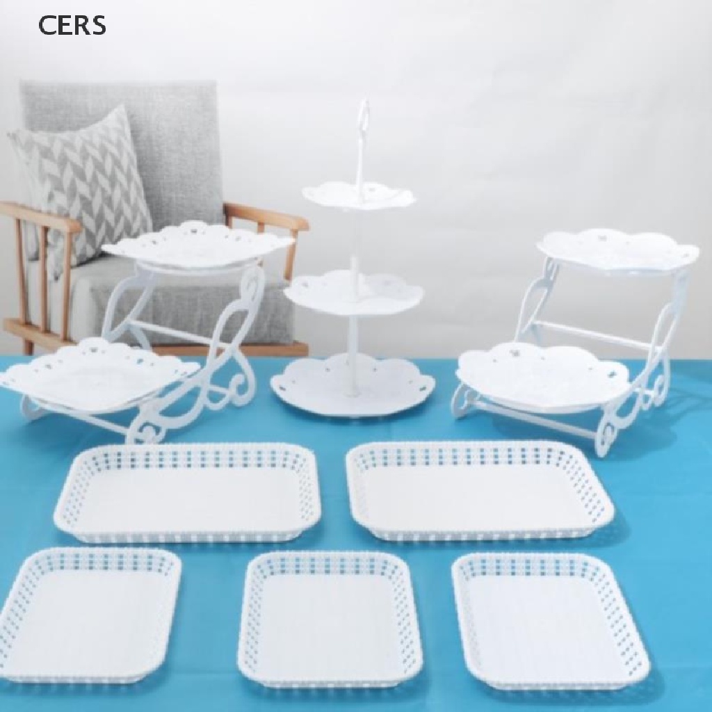 Set 1 / 2 Giá Đỡ Bánh Cupcake / Snack / Trái Cây Ba Tầng Sáng Tạo