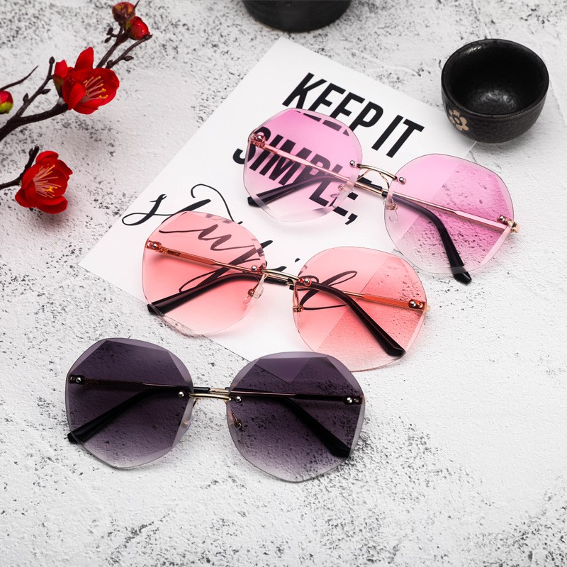 Kính mát LUSEEN AG1111 kim loại không gọng phối màu gradient chống UV400