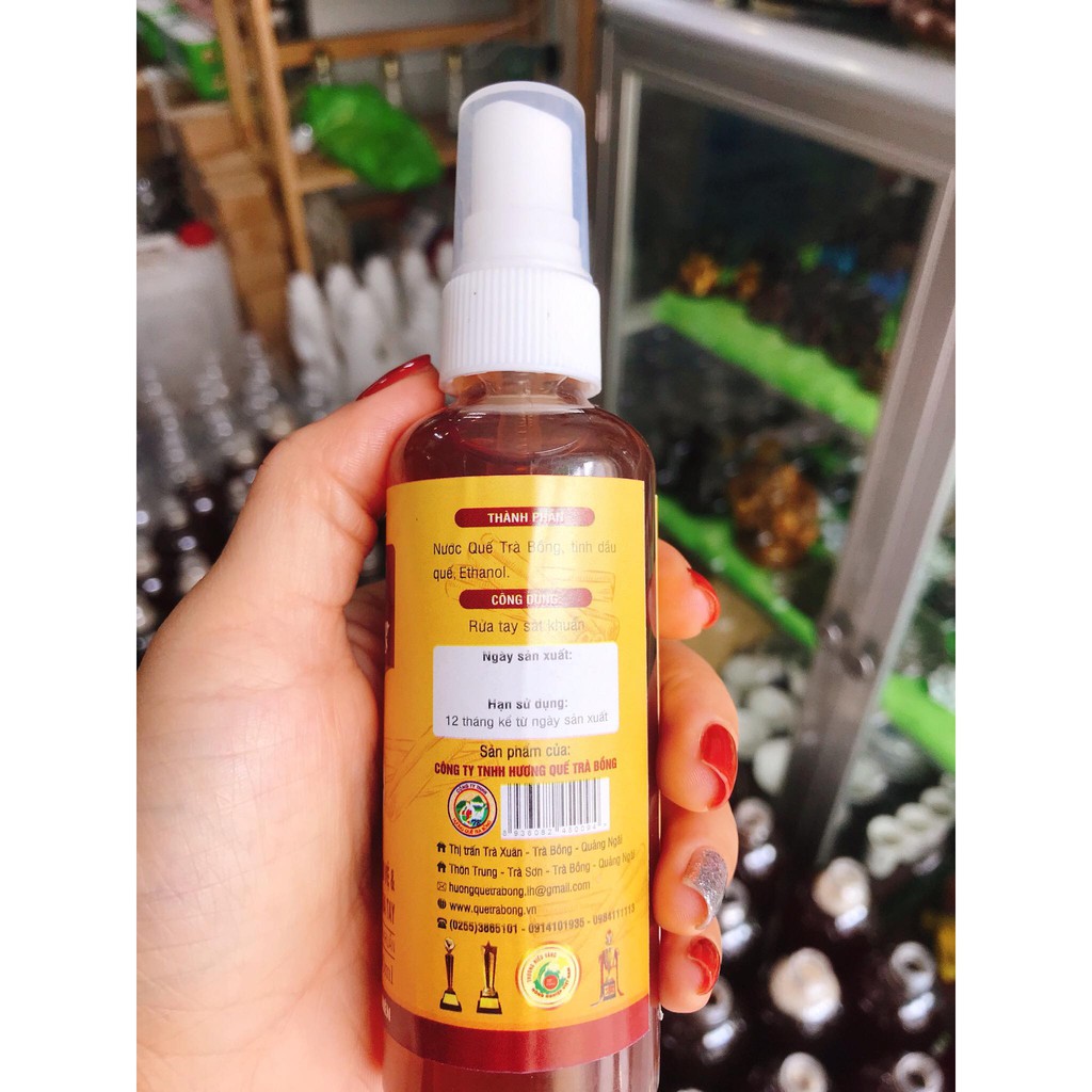 Nước rửa tay khô quế Trà Bồng Quảng Ngãi 100ML sạch khuẩn khô nhanh thơm lâu hương quế đã được kiểm nghiệm an toàn | BigBuy360 - bigbuy360.vn