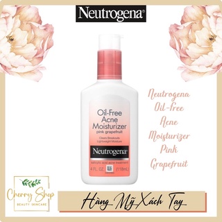 [Hàng USA] Kem dưỡng da ngăn ngừa mụn Neutrogena Oil-Free Acne Moisturizer Pink Grapefruit (118ml)