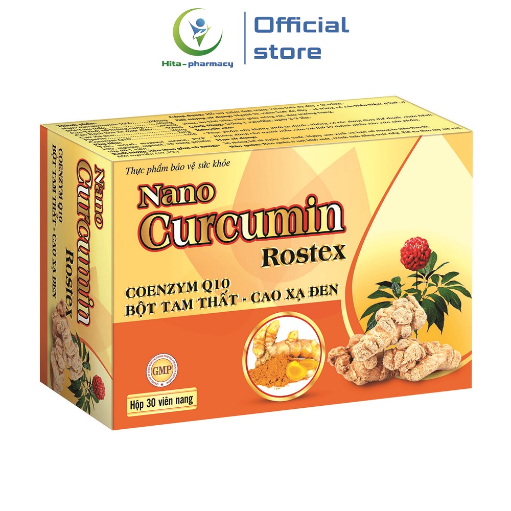 Nano Curcumin Rostex HDPHARMA giảm viêm loét dạ dày, tá tràng - 30 viên