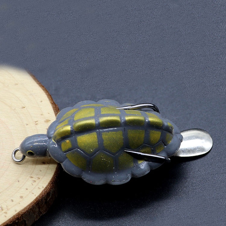Mồi câu cá thân mềm hình rùa 6cm/13g có 5 màu đa dạng kèm móc carbon sắt chống thấm nước