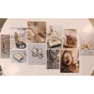 Set 10 tấm postcard GOLDEN decor tường. Tặng kèm STICKER tròn.
