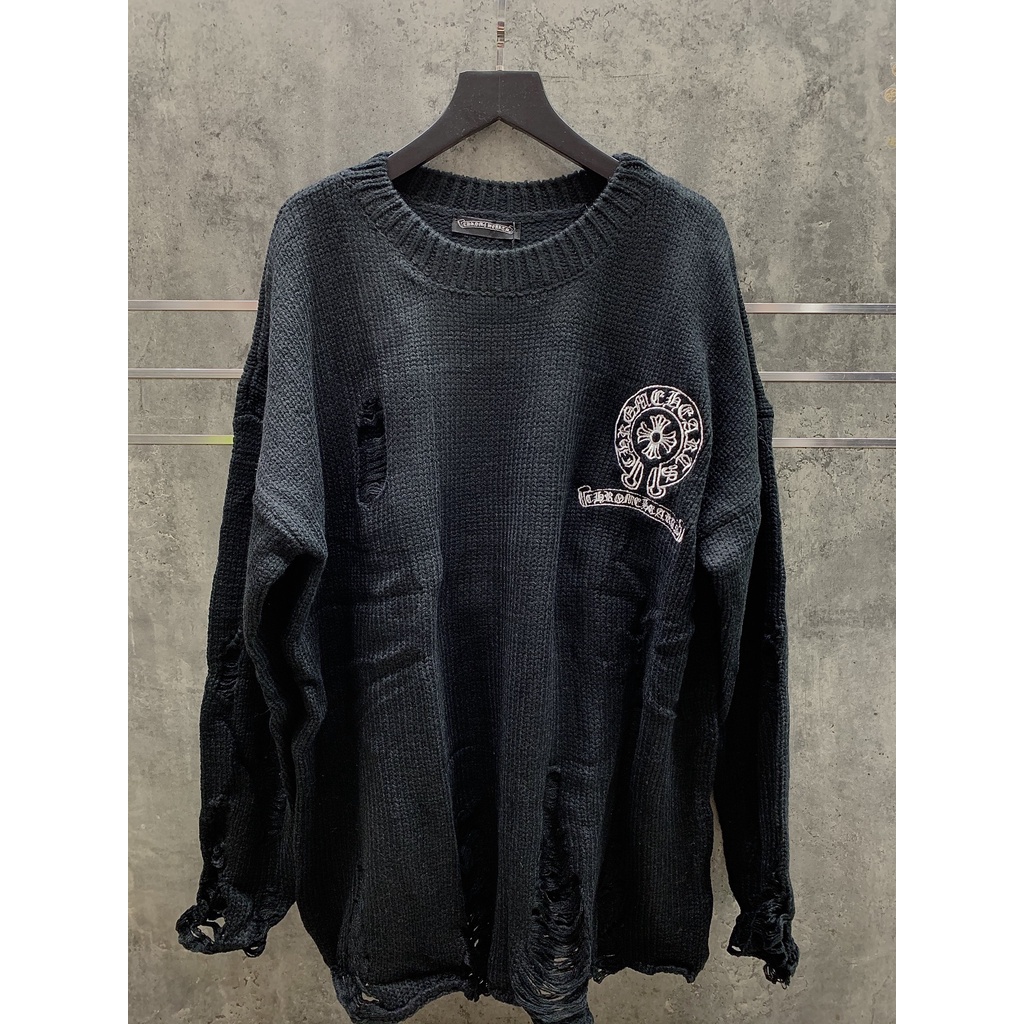 ÁO LEN RÁCH CHROME HEARTS HÀNG QUẢNG CHÂU CAO CẤP. ÁO LEN THỜI TRANG LUXURY SANG TRỌNG