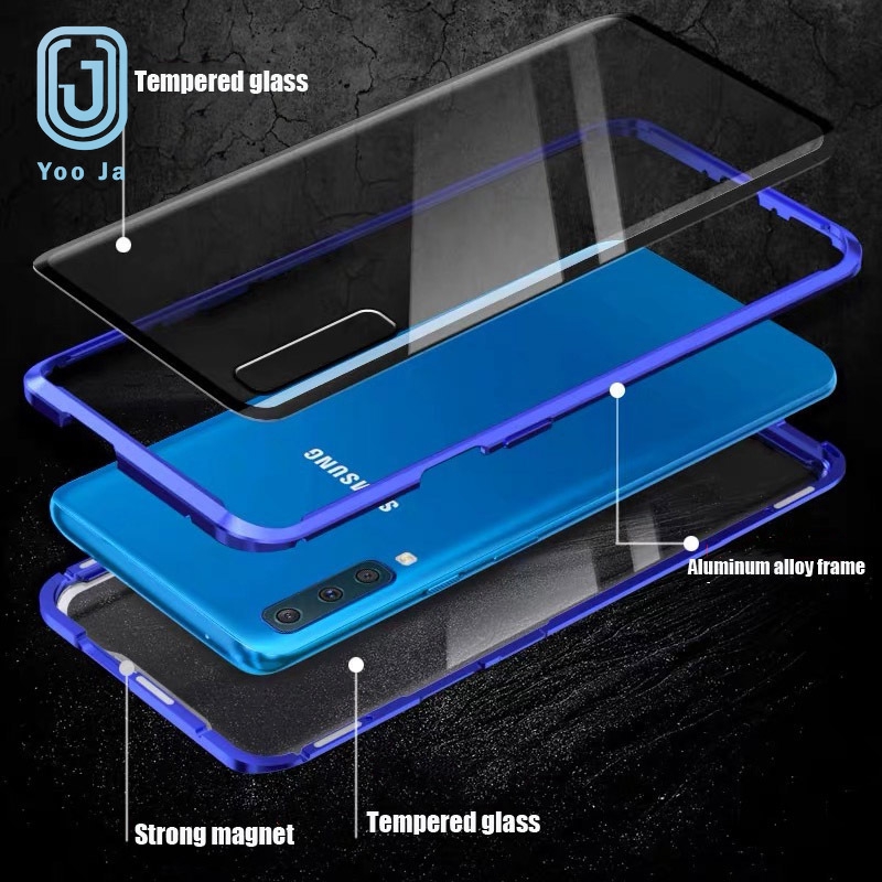 Ốp điện thoại cường lực 2 mặt từ tính cho Samsung Galaxy Note 8 9 10 Plus Note 20